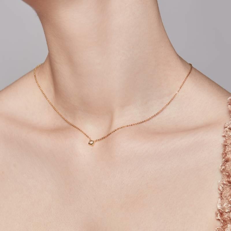 "Happy Life" Princess Cut Necklace