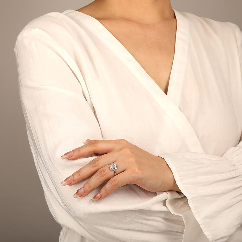 "Hopeful Future" Radiant Cut Halo Engagement Ring