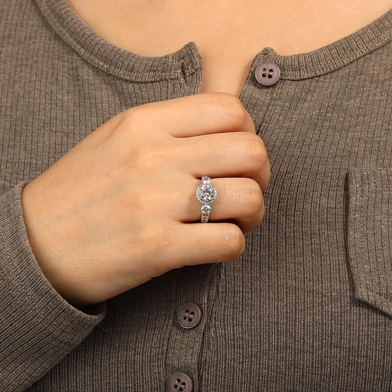 "Only You" Round Cut Halo Engagement Ring