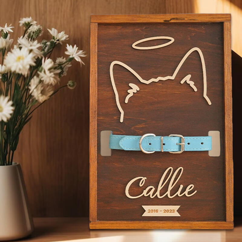 Colar Frame Personalized Pet Collar Frame for Pet Loss Memorial Gift - Drawmade.com