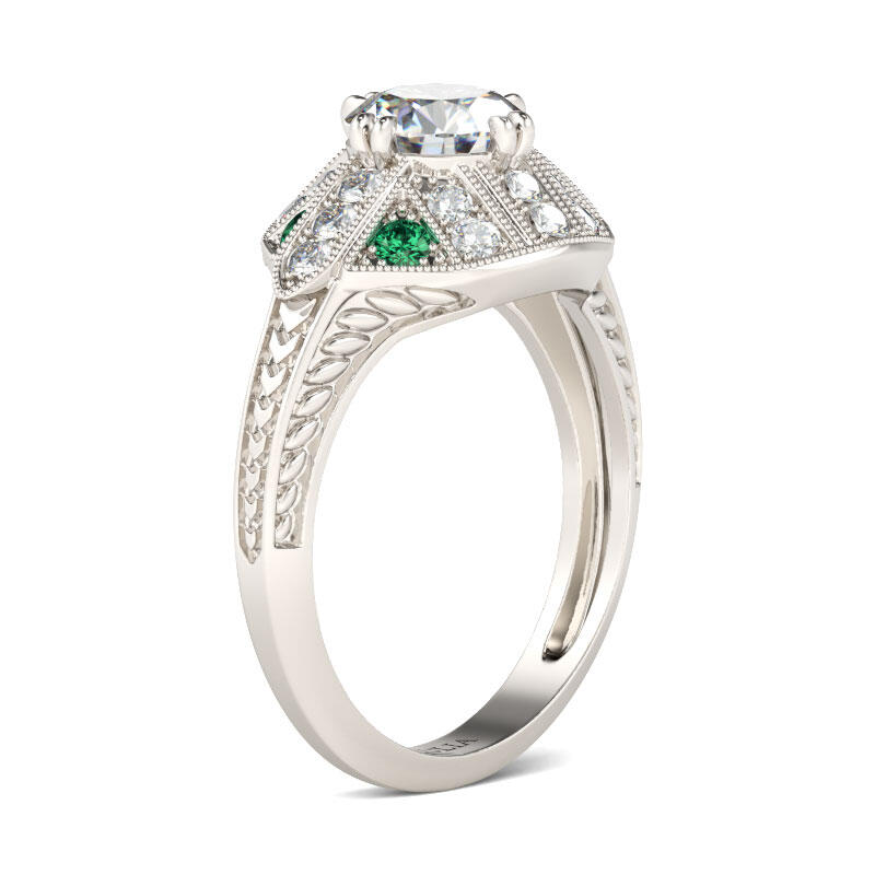 Jeulia Vintage Art Deco -rundring i sterlingsilver