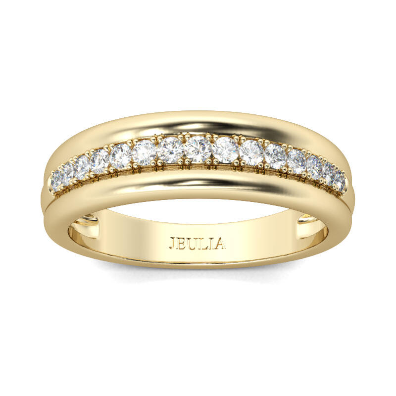 Jeulia Alianza Con Tono Oro Para Hombre De Talla Redonda En Plata De Ley