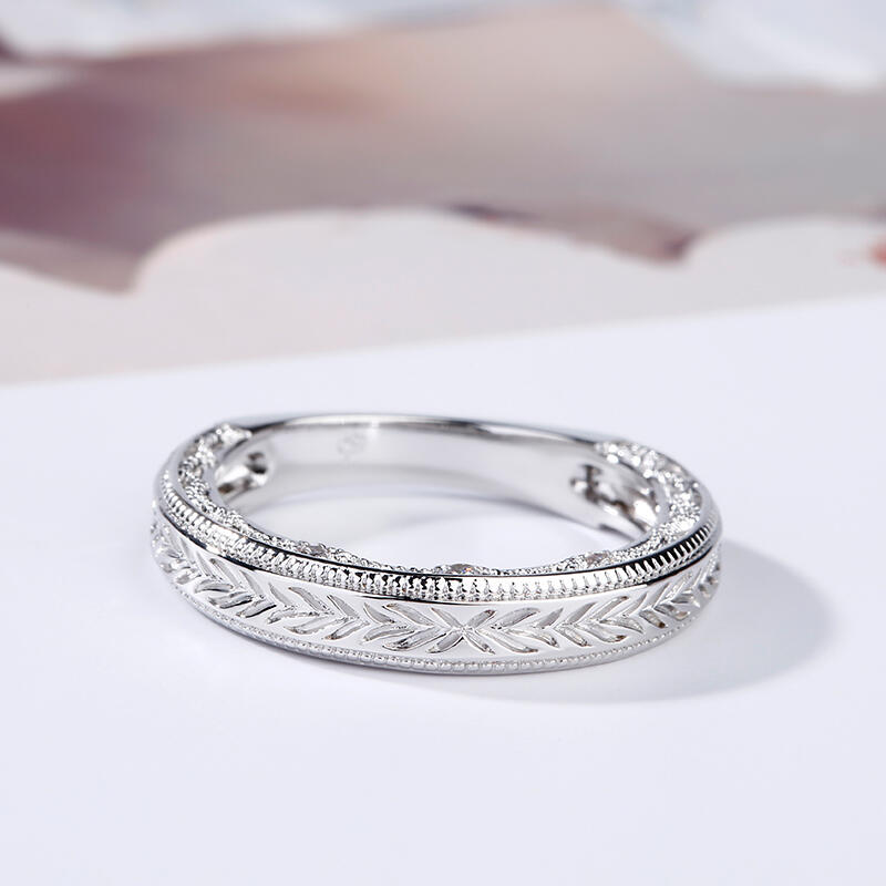 Jeulia Vintage Carving Sterling Silver Women's Band