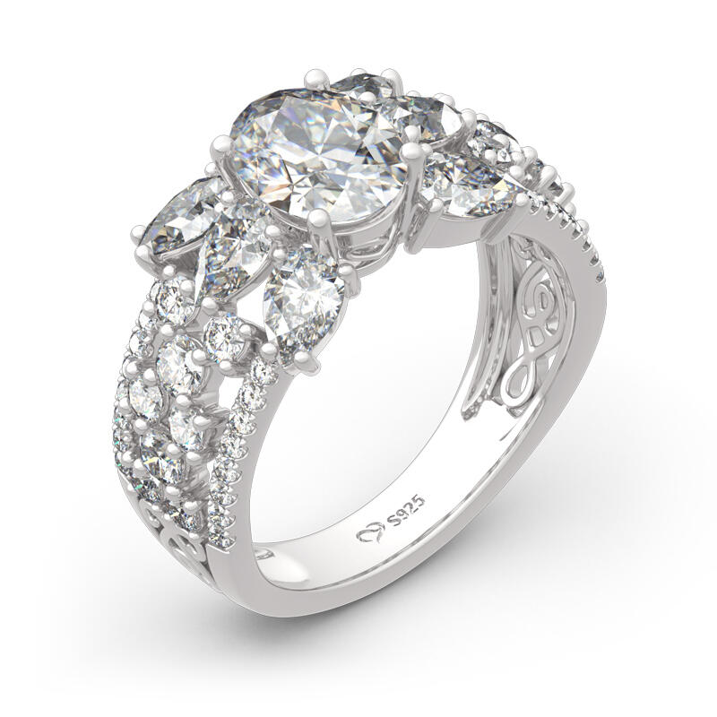 Jeulia Vintage Oval Cut Sterling Silver Ring