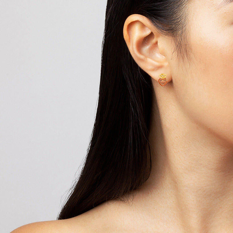 "Listen To My Heartbeat" Round Cut Stud Earrings