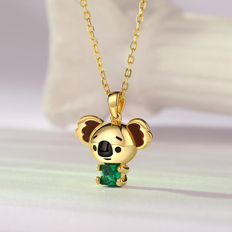 Jeulia Hug Me "Adorable Koala" Princess Slipad Sterling Silver Halsband