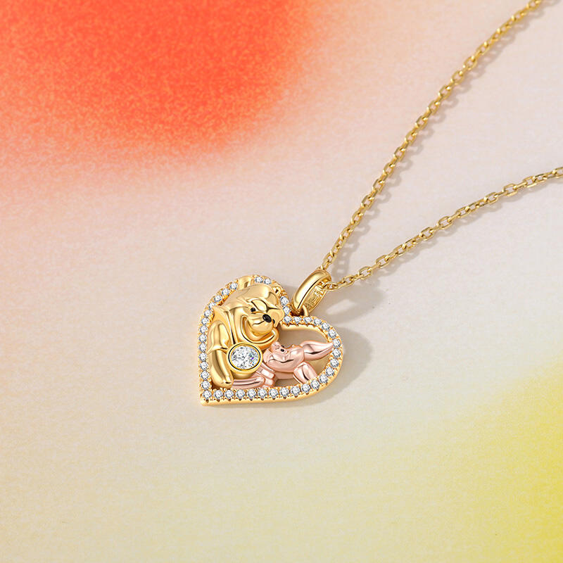Jeulia Fine Custom Bear Pals Birthstone Necklace