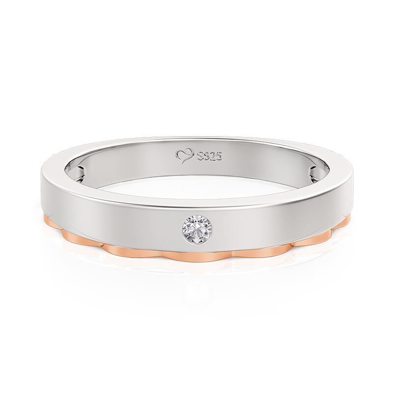 Jeulia Two Tone Prince Cloak Men's Wedding Band Round Cut