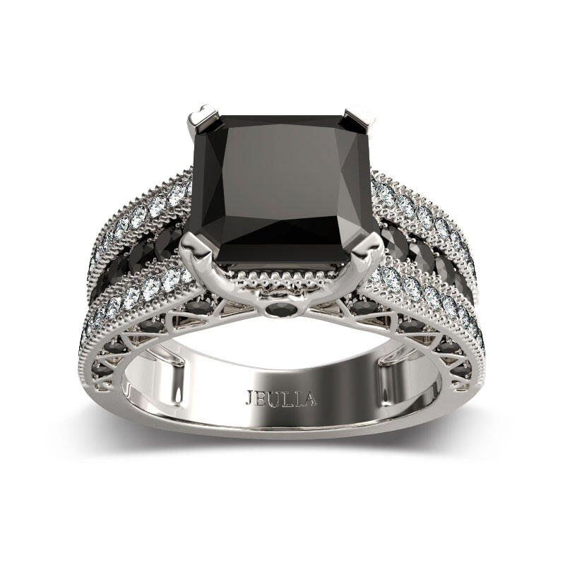 Jeulia Princess Cut Sterling Silver Ring Set