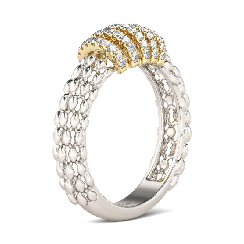 Jeulia Two Tone Sterling Silver Women's Band