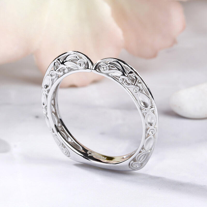 Jeulia Vintage Sterling Silver Women's Band