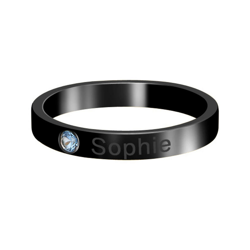 Bague pour Couple Prénom Personnalisé Pierre de Naissance