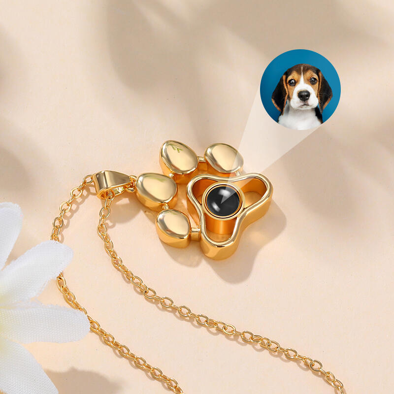 Personalized Photo Projection Necklace - Pet Paw