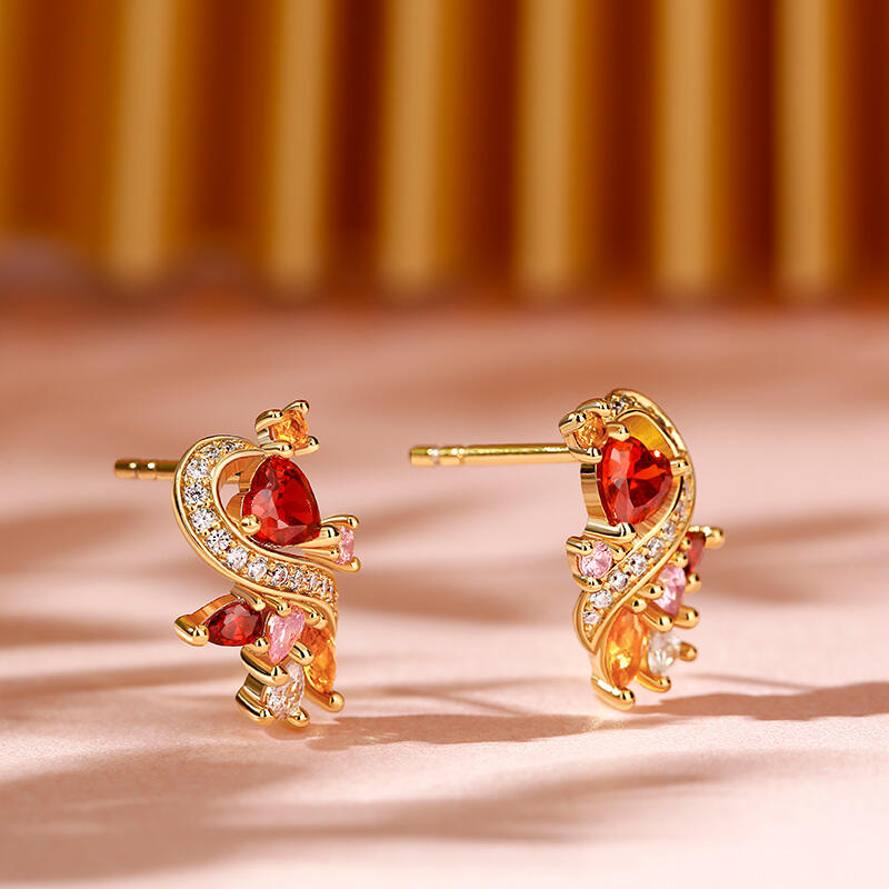 Jeulia "You Make My Heart Full" Heart Sterling Silver Stud Earrings