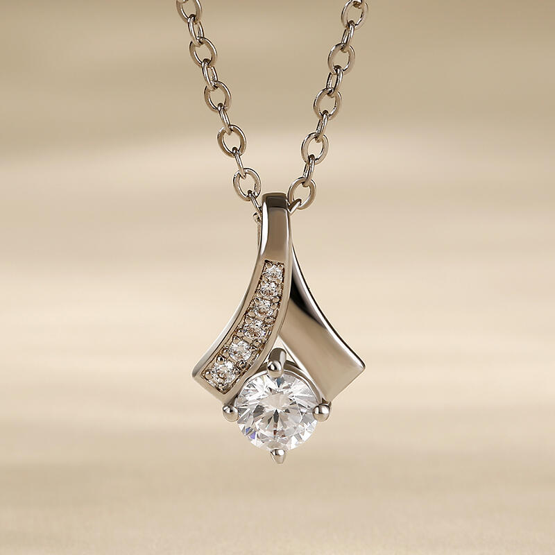 Jeulia "Best Wishes" Personalized Sterling Silver Necklace