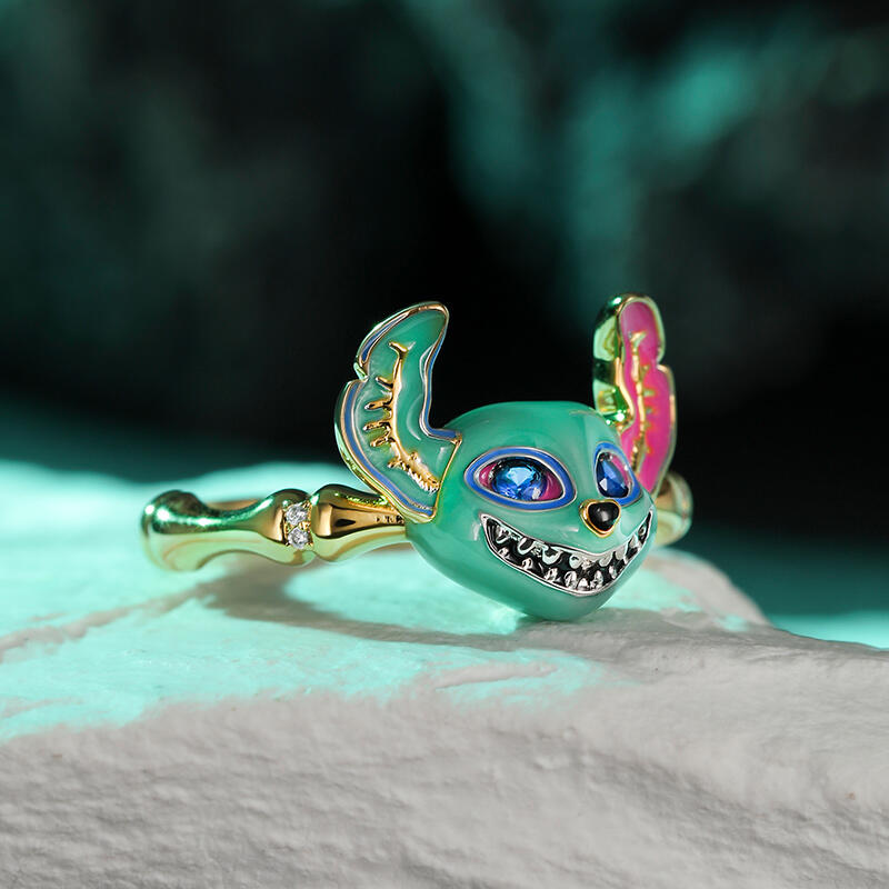 Jeulia "Colorful Dog" Enamel Sterling Silver Ring