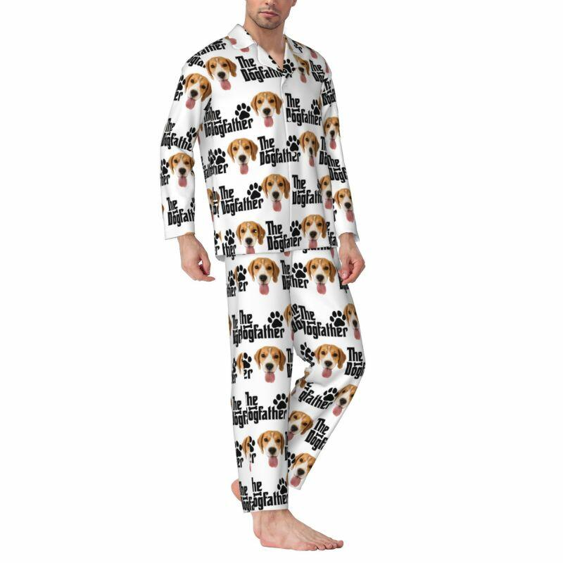Pigiama personalizzato Foto personalizzata del cucciolo Il padre del cane con impronte di zampe Design Regalo per papà amante degli animali