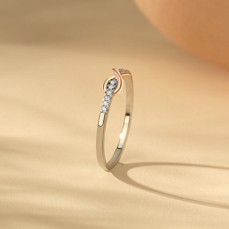 Jeulia Anillo de Compromiso con Nudo Infinito de Plata de Ley