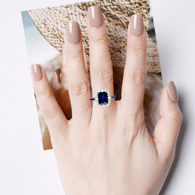 "Amazed by You" Radiant Cut Halo Engagement Ring