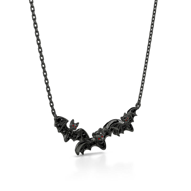 Jeulia "Witches' Familiars" Bat Sterling Silver Necklace