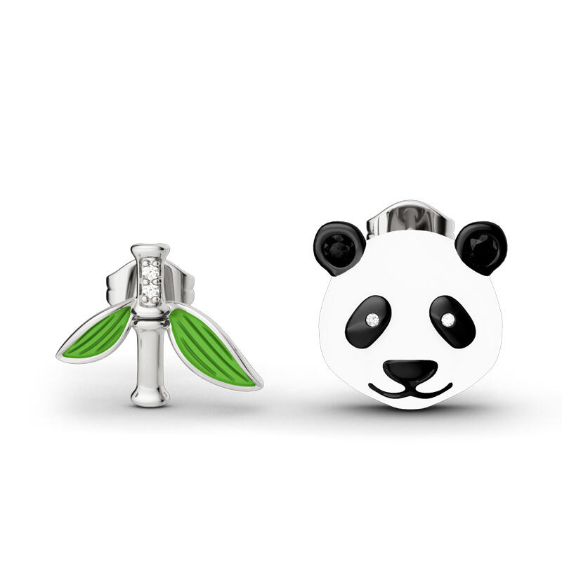 Jeulia Brincos fofos de panda bambu que não combinam