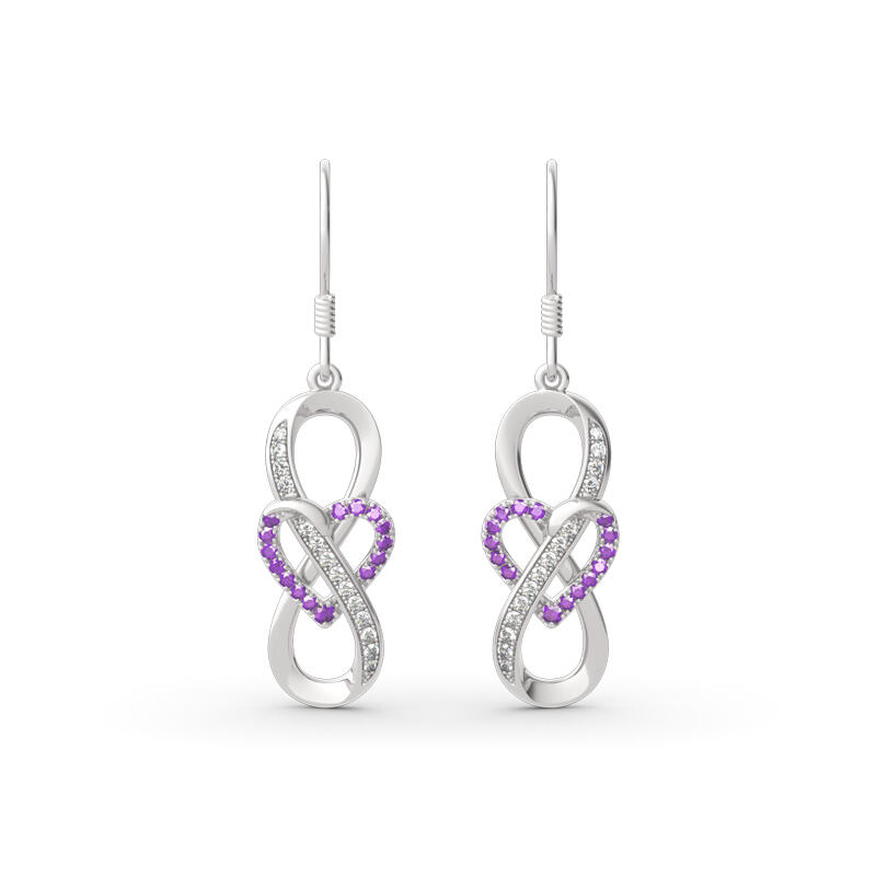 Jeulia Infinity and Heart Sterling Silver Drop Earrings