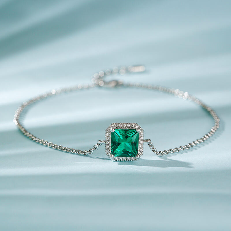 Jeulia Prosty Projekt Aureola Promienny Szlif Srebrny Anklet