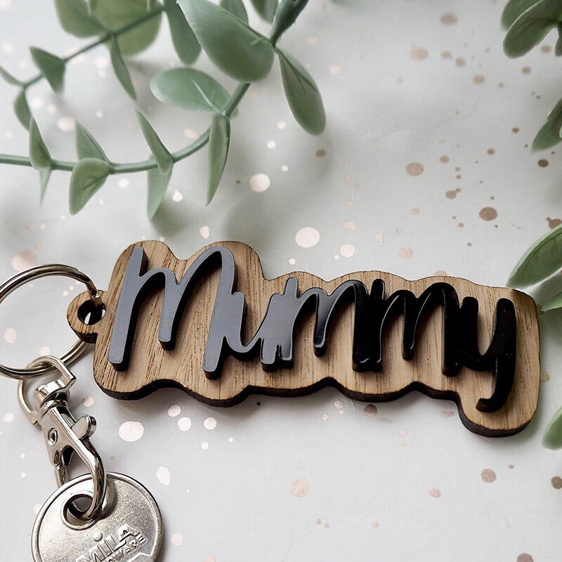 Personalized 3D Printed Keychain Customized Name Simple Gift For Family