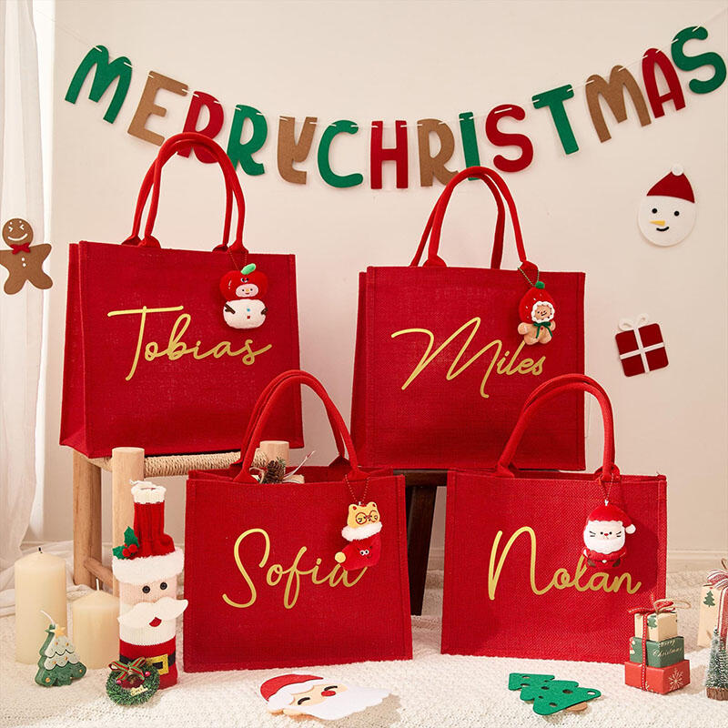 Personalisierte Weihnachtsgeschenktüte mit Namen und niedlichen Accessoires Wunderschönes Geschenk für die Freundin