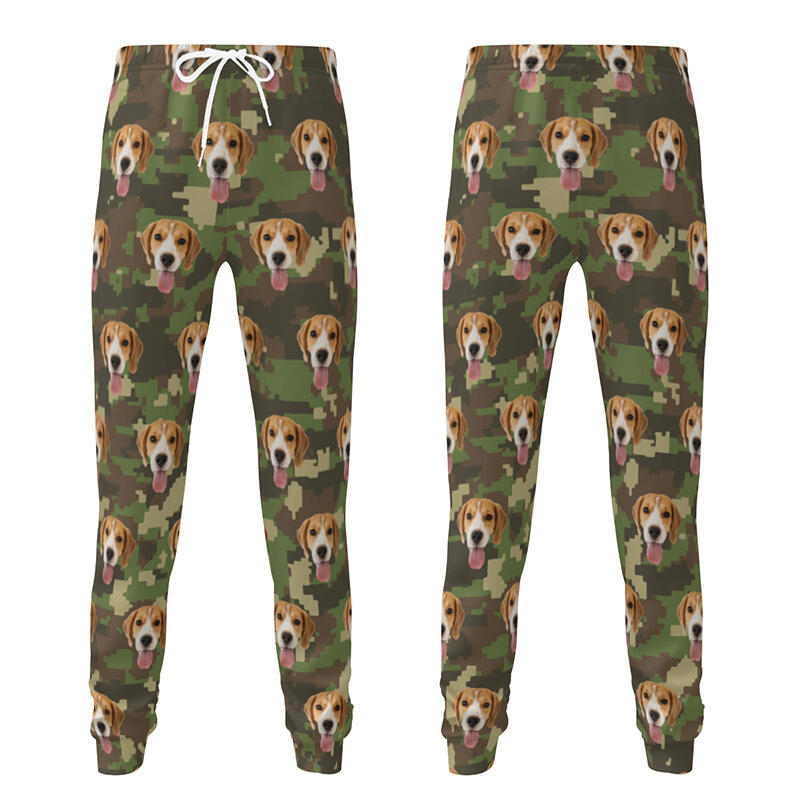 Pantaloni della tuta unisex personalizzati con foto personalizzata Design mimetico Regalo per gli amanti degli animali domestici