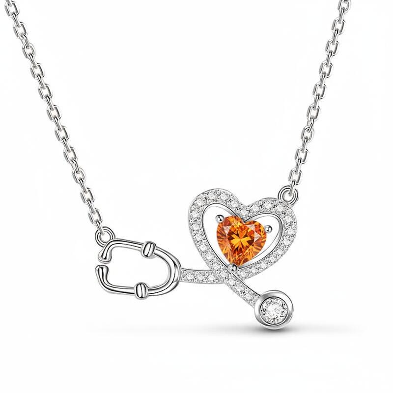 Jeulia Heart-Shaped Personalized Sterling Silver Necklace