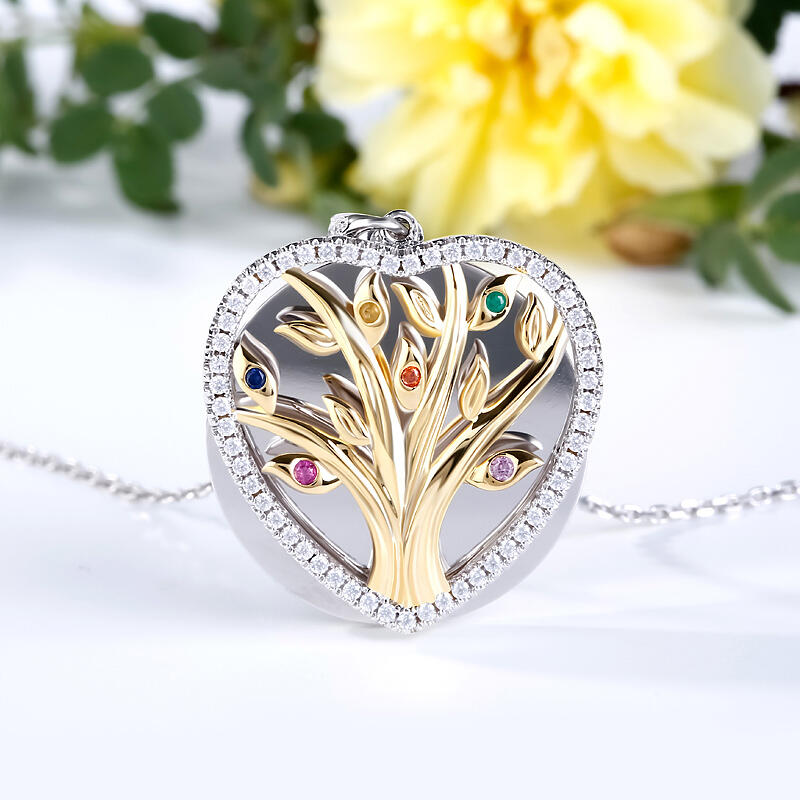 Jeulia Circle Of Life Layering Heart-Shaped Necklace