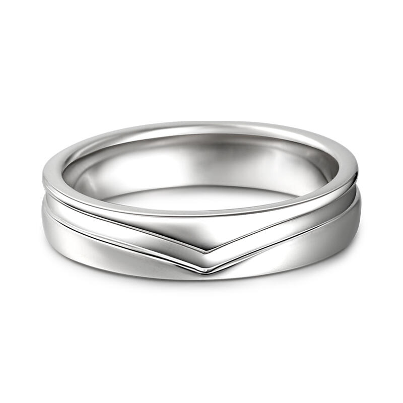 Jeulia "Everlasting Us" Sterling Silver Men's Band