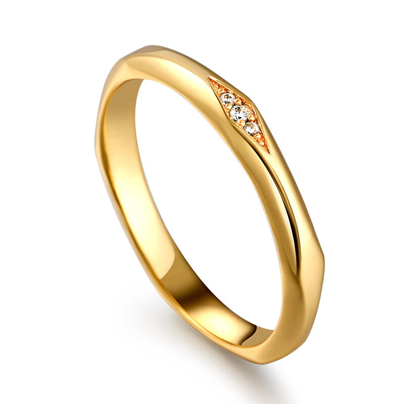 Jeulia Anillo dorado para mujer de promesa con diseño clásico plata de ley