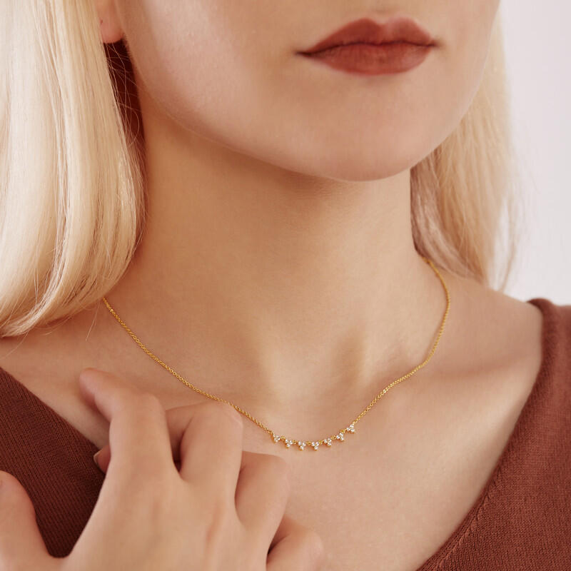 "The Scattering Stars" Round Cut Cluster Necklace