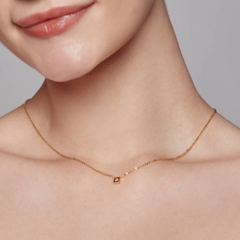 "Happy Life" Princess Cut Necklace