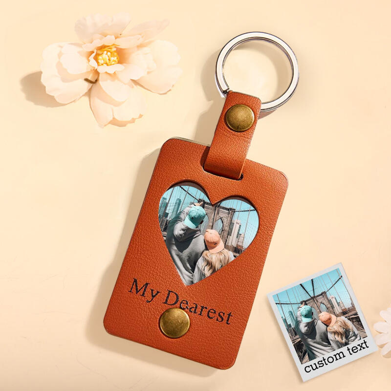 レザー 写真入れ メッセージ入れ キーホルダー - Drawelry.jp