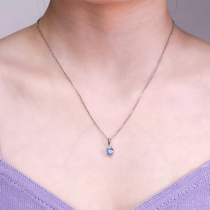 Jeulia Twist Hjärtslipad Sterling Silver Personligt Halsband