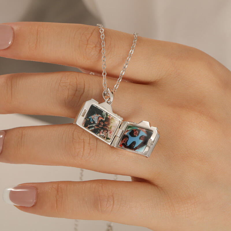 Jeulia Unique Camera Custom Photo Locket Necklace