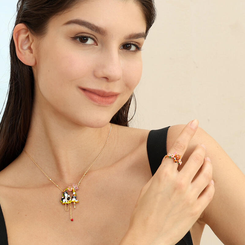 Jeulia Collar de Plata de Ley con Proyección de Foto Personalizada Diseño Border Collie