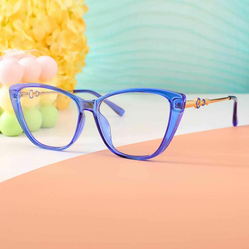 Lindsay Cat Eye Blaue Brille