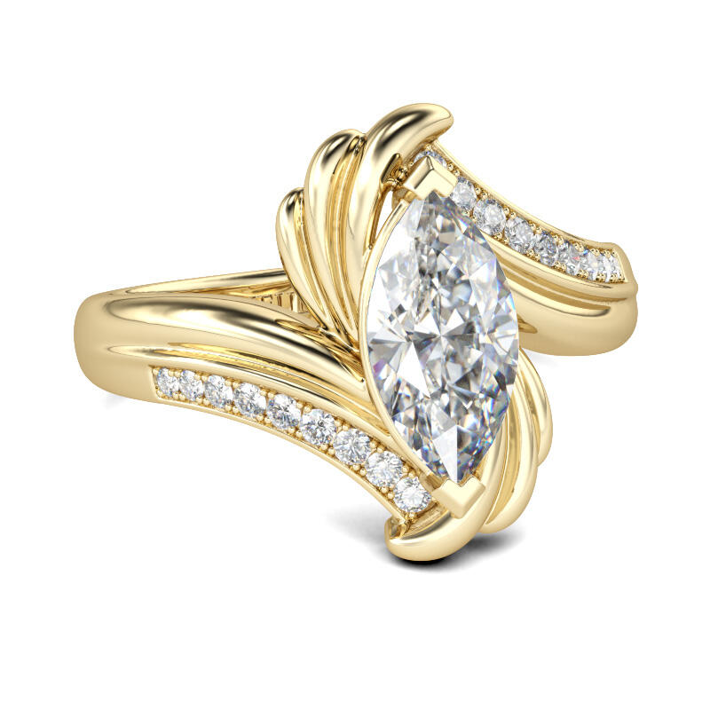 Jeulia Bypass Marquise Cut Sterling Silver Ring