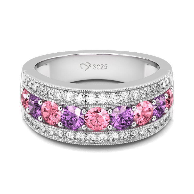 Jeulia Anel lindo feminino de prata esterlina com corte redondo