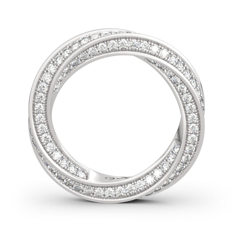 Jeulia Simple Twist Design Sterling Silver Women's Band