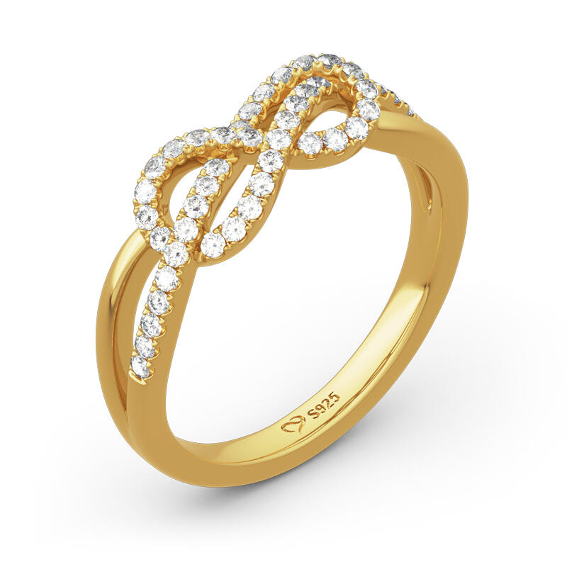 Jeulia Infinity Knot Design Sterling Silver Band