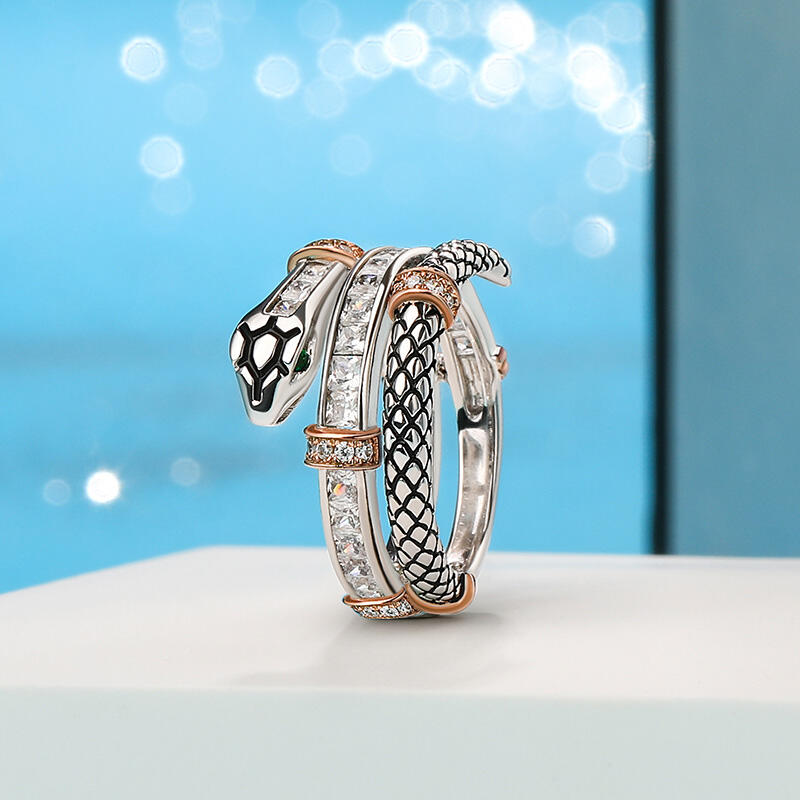 Jeulia Knot Snake Sterling Silver Women's Band