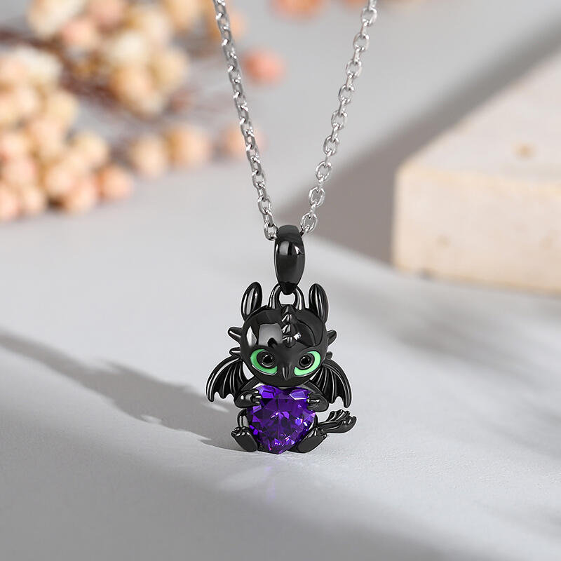 Jeulia Hug Me "Show Your Heart" Dragon Heart Cut Sterling zilveren ketting