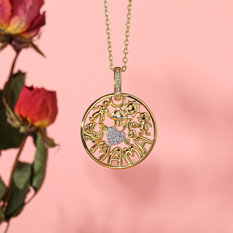 Jeulia "Angel Mama" Sterling Silver Necklace