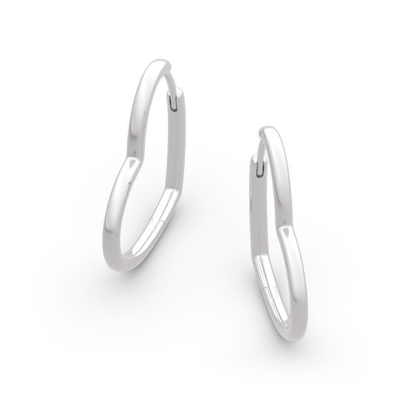 Jeulia Classic Heart Design Sterling Silver Hoop Earrings
