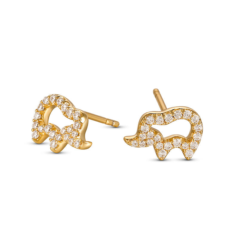 Jeulia "Endearing Elephants" Sterling Silver Children's Earrings